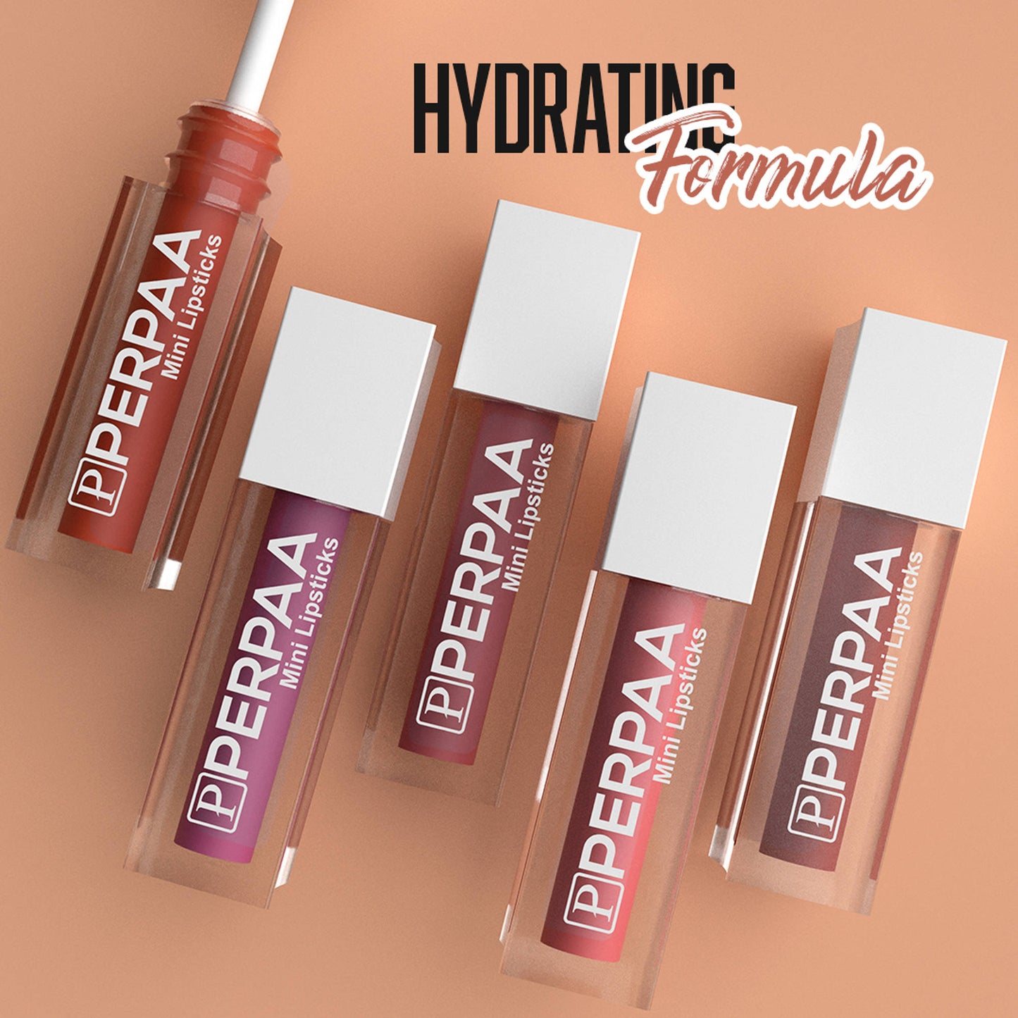PERPAA Beauty Mini Liquid Lipsticks Nude Crush Collection - Set of 5