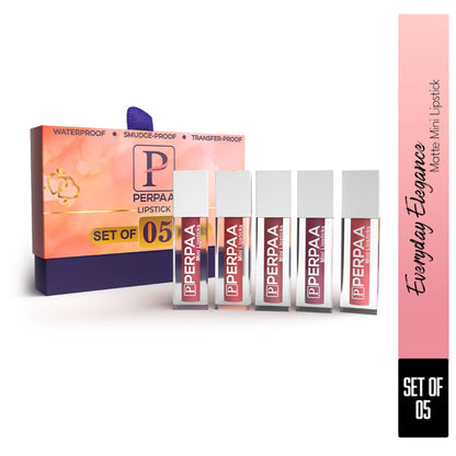 PERPAA Beauty Mini Liquid Lipsticks Everyday Elegance Collection - Set of 5