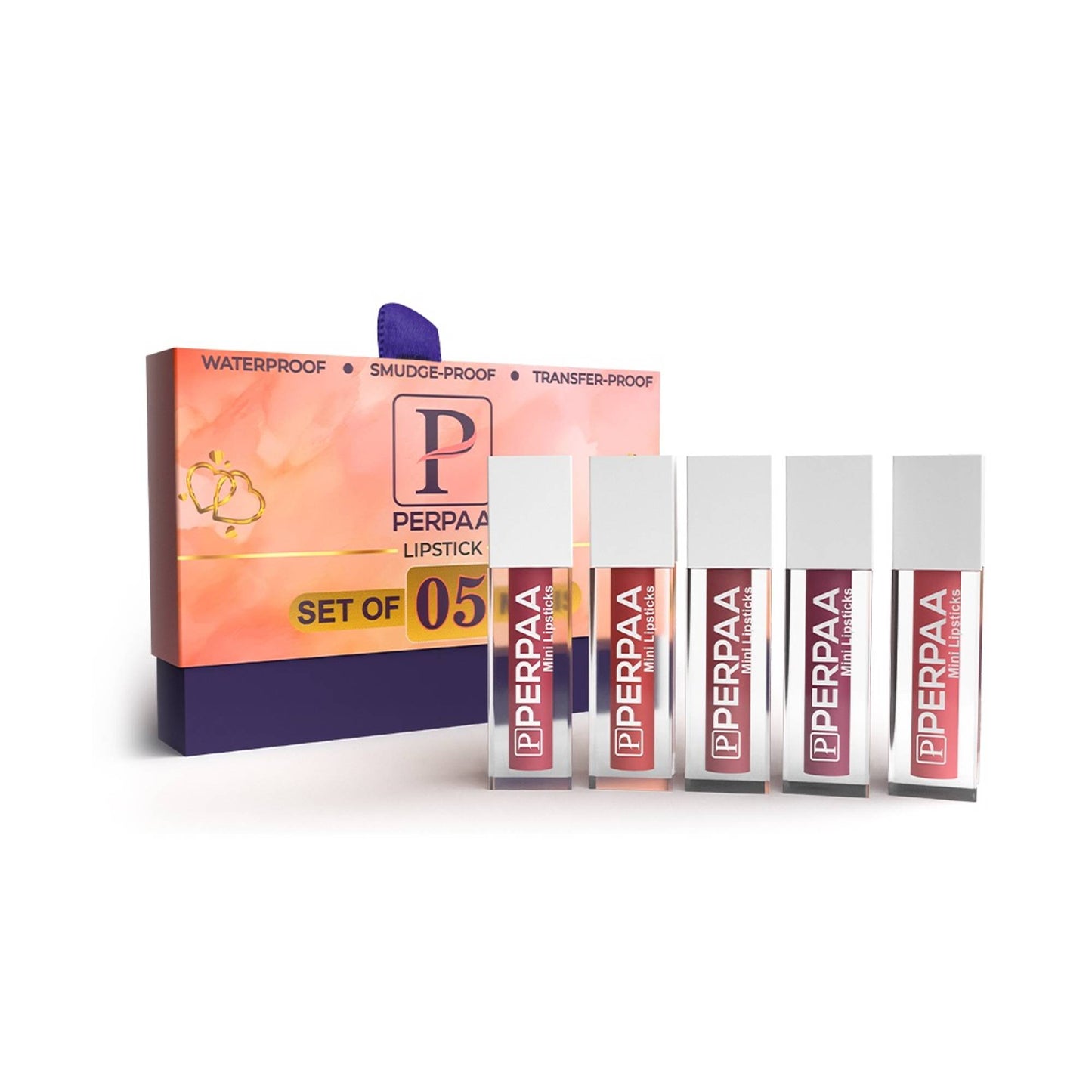 PERPAA Beauty Mini Liquid Lipsticks Everyday Elegance Collection - Set of 5