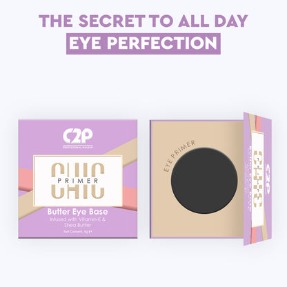 C2P Pro Chic Butter Eye Makeup Base Primer Hold Eyeshadow Fixing Pigment and Glitters - Black