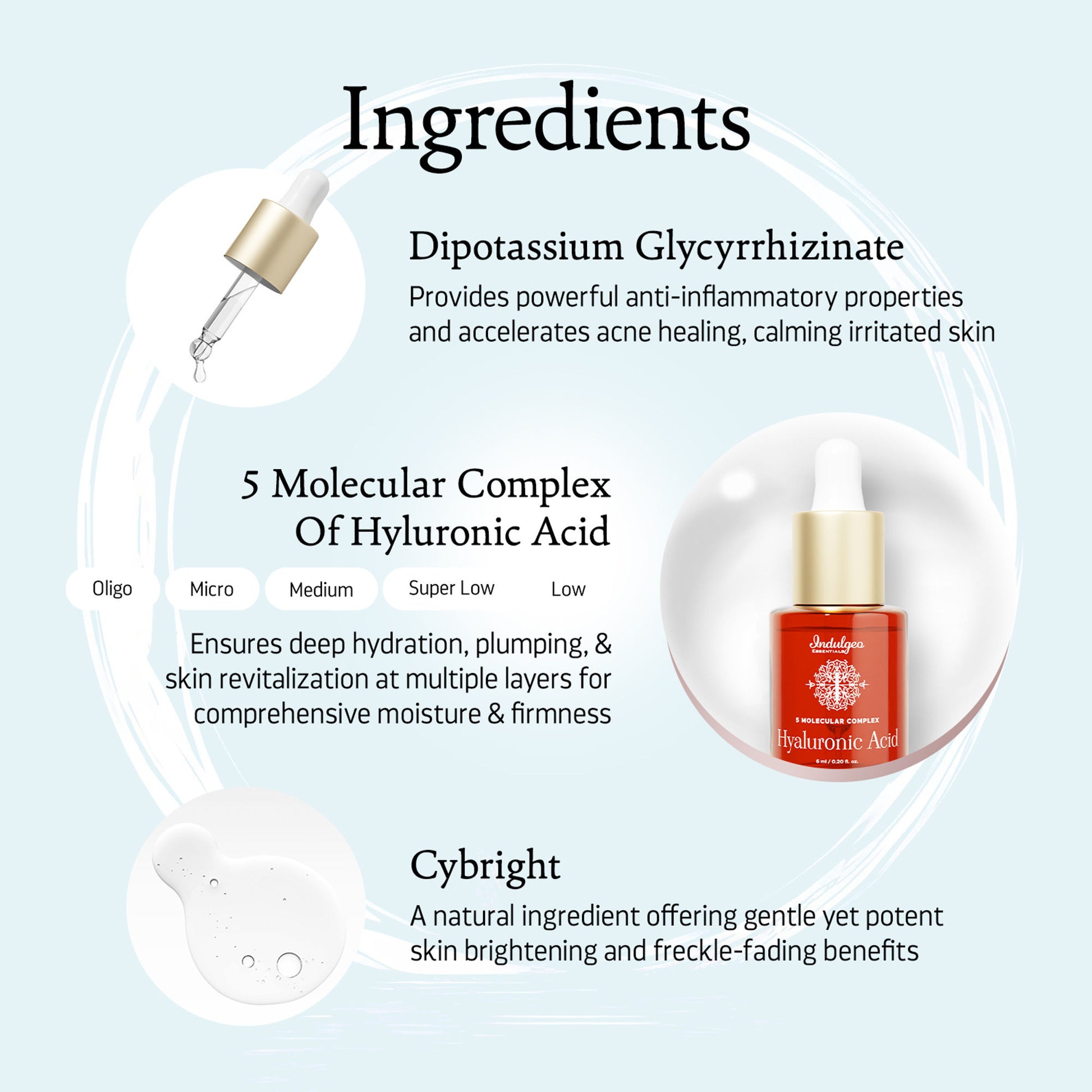 Indulgeo Essentials 5 Molecular Complex Hyaluronic Acid Lightweight Face Serum