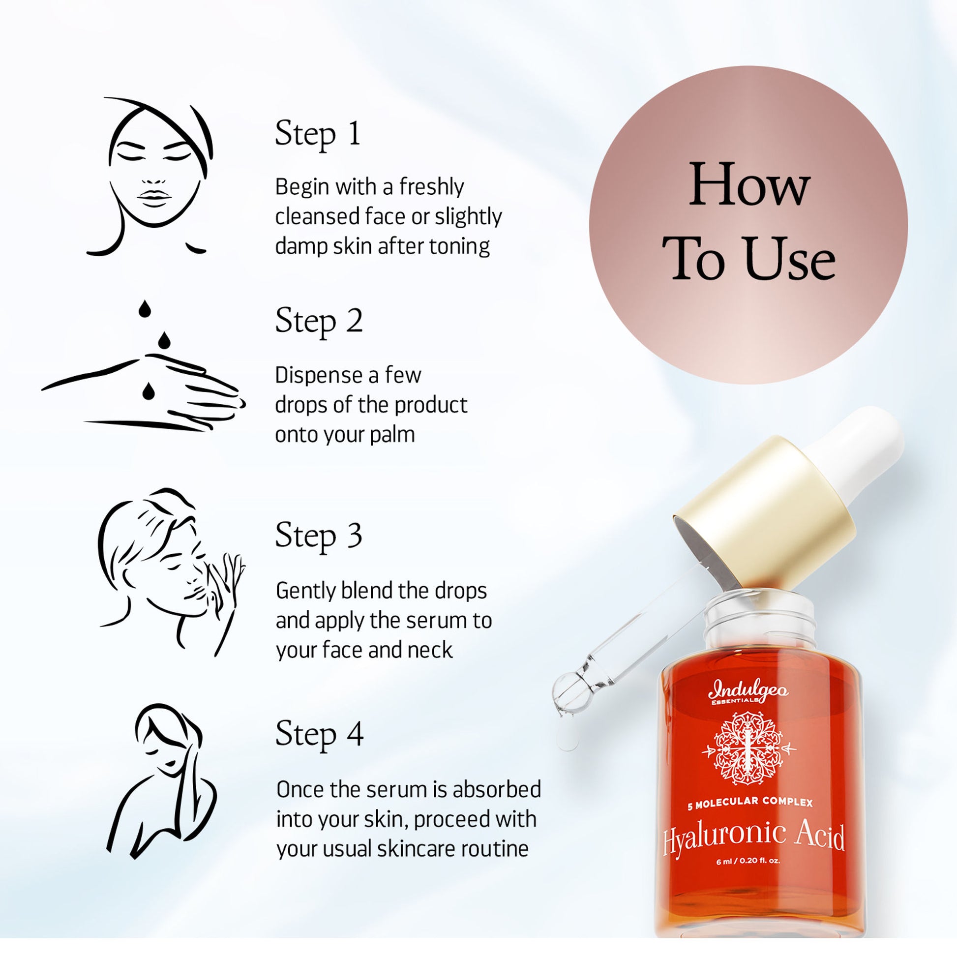 Indulgeo Essentials 5 Molecular Complex Hyaluronic Acid Lightweight Face Serum
