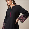 Dhiyona IE Floral Embroidered Mandarin Collar Straight Tunic And Trousers