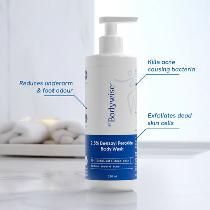 Be Bodywise 2.5% Benzoyl Peroxide Body Wash Treats Stubborn Back Acne