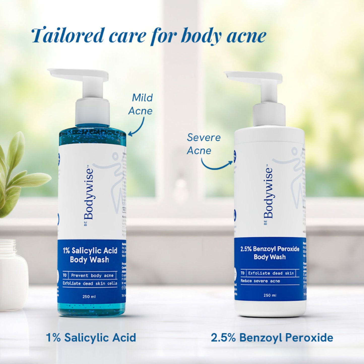 Be Bodywise 2.5% Benzoyl Peroxide Body Wash Treats Stubborn Back Acne