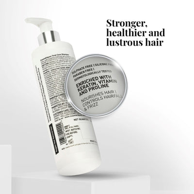 iCosmetiques Shampoo with Keratin - Proline, B5, Reduces Hair Fall & Frizz, Sulphate & Silicone Free