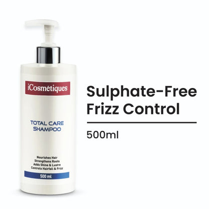 iCosmetiques Shampoo with Keratin - Proline, B5, Reduces Hair Fall & Frizz, Sulphate & Silicone Free