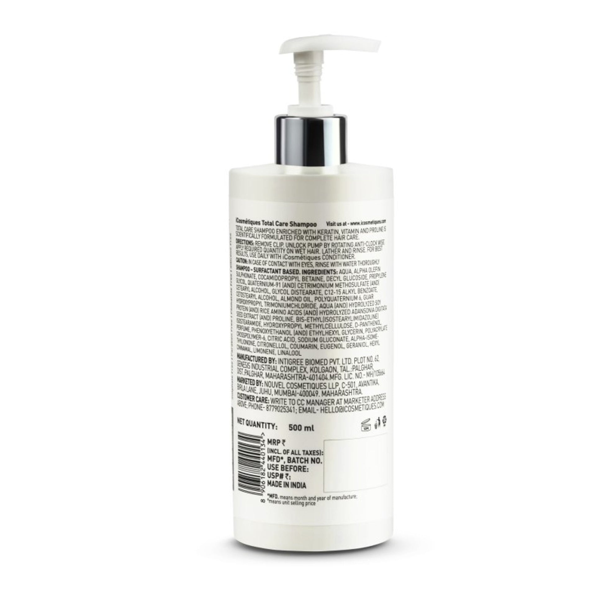 iCosmetiques Shampoo with Keratin - Proline, B5, Reduces Hair Fall & Frizz, Sulphate & Silicone Free