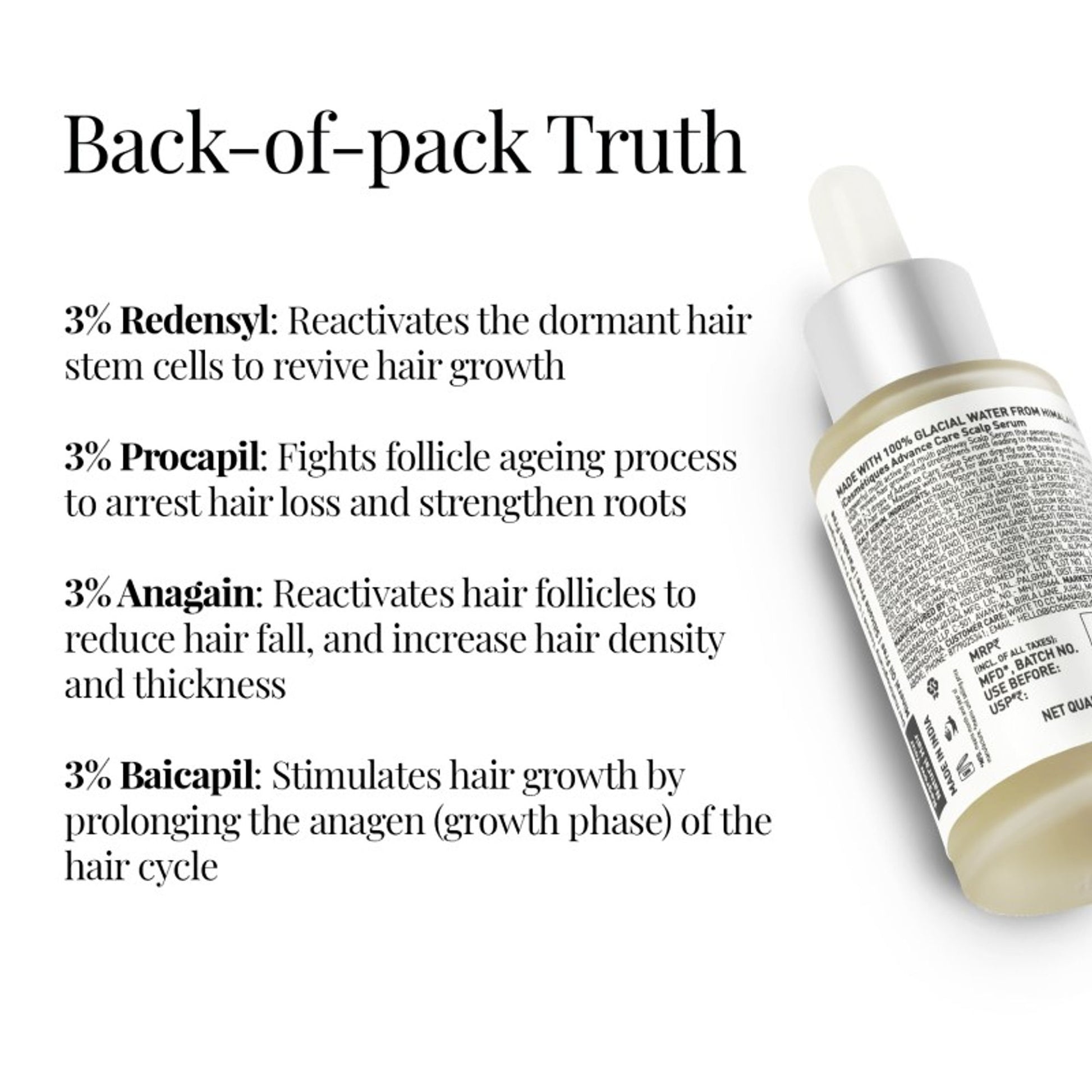 iCosmetiques Hair Revival Serum - 3% Redensyl, 3% Procapil, 3% Anagain & 3% Biacapil