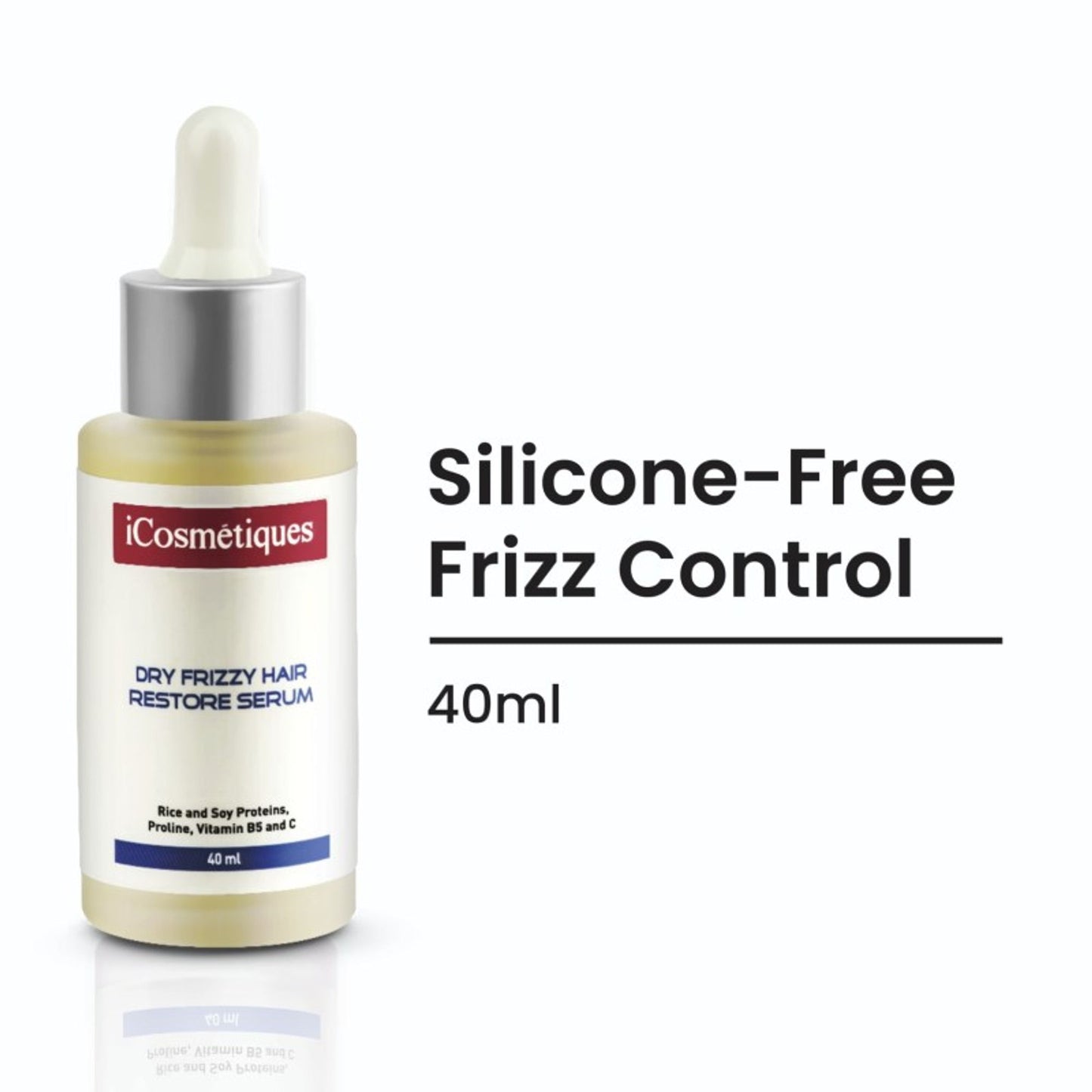 iCosmetiques Hair Serum for Dry & Frizzy Hair - Keratin, Proline, B5 & Reduces Breakage