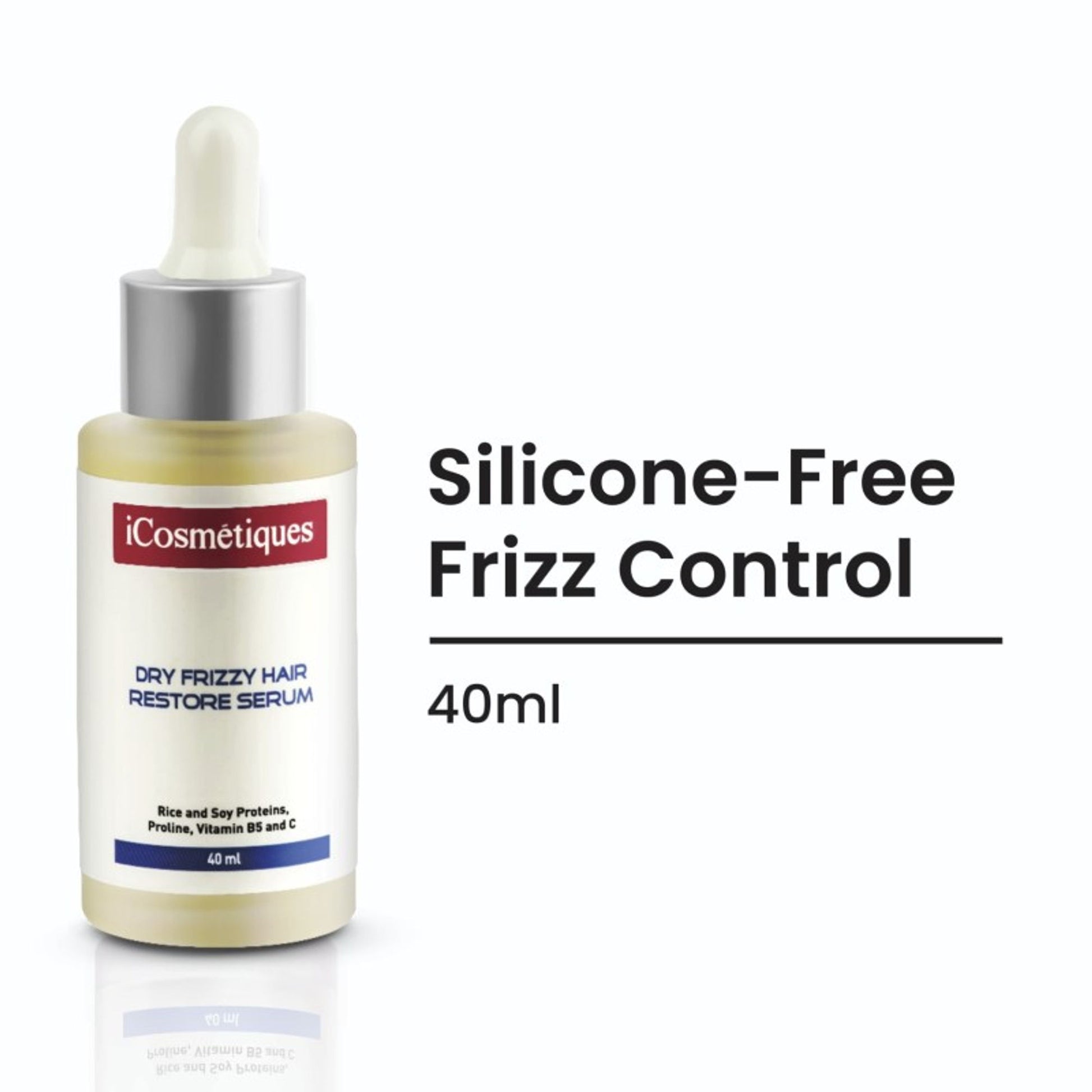 iCosmetiques Hair Serum for Dry & Frizzy Hair - Keratin, Proline, B5 & Reduces Breakage