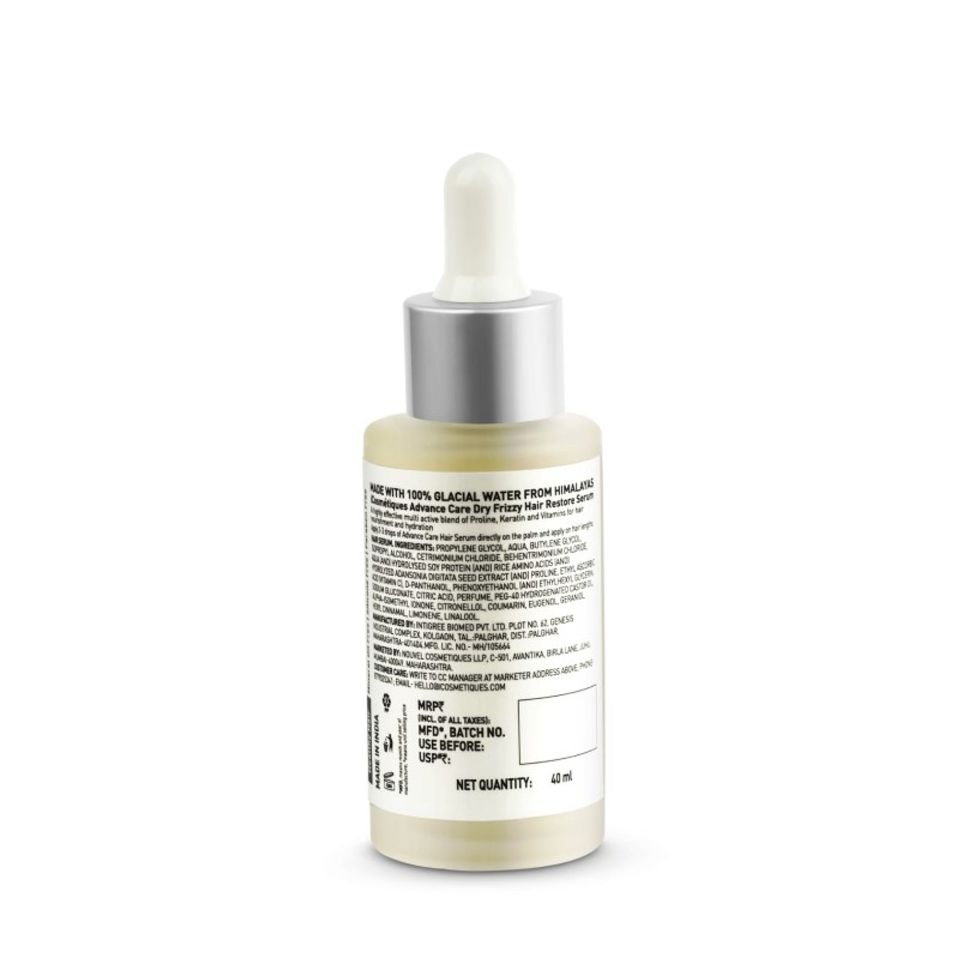 iCosmetiques Hair Serum for Dry & Frizzy Hair - Keratin, Proline, B5 & Reduces Breakage