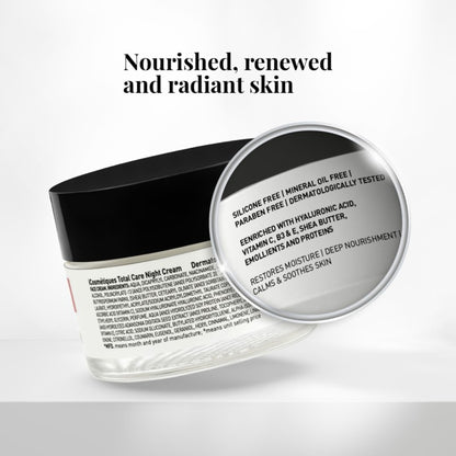 iCosmetiques Night Cream - Vitamins B3, C, E, Deep Hydration & Glow, Mineral Oil & Silicone-Free