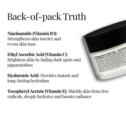 iCosmetiques Night Cream - Vitamins B3, C, E, Deep Hydration & Glow, Mineral Oil & Silicone-Free