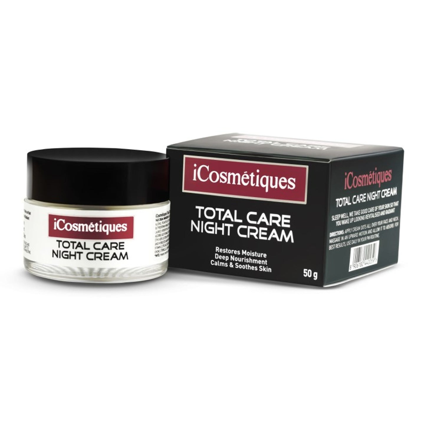 iCosmetiques Night Cream - Vitamins B3, C, E, Deep Hydration & Glow, Mineral Oil & Silicone-Free