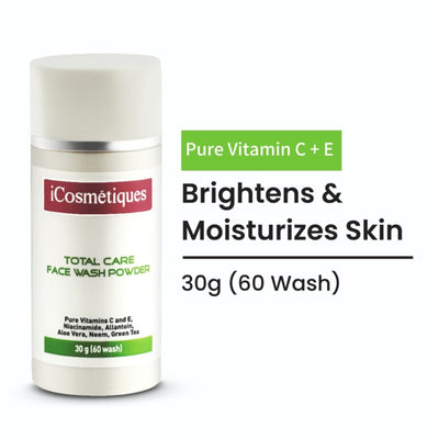 iCosmetiques Face Wash Powder-Pure Vitamin C, Niacinamide, Neem, Aloe Vera, Green Tea & Deep Clean