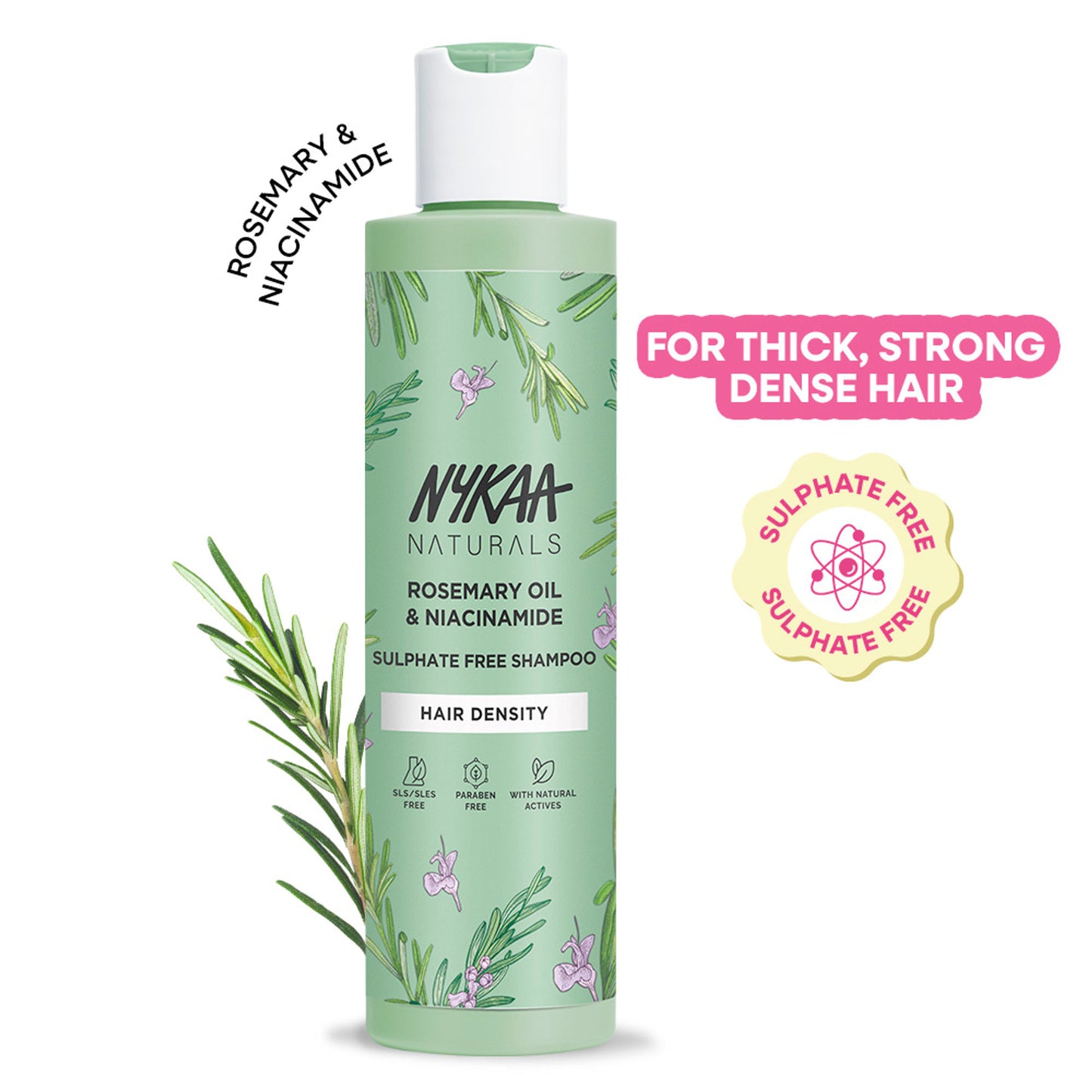 Nykaa Naturals Anti-Dandruff Sulphate-Free Shampoo With Apple Cider Vinegar, Ginger & Tea Tree Oil - Rosemary And Niacinamide