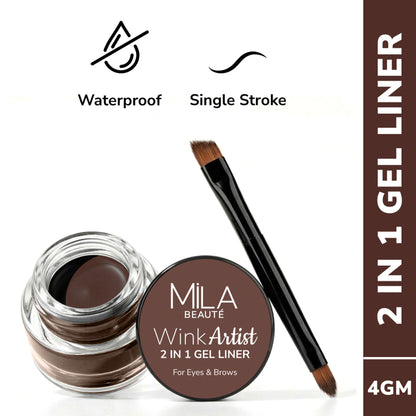 Mila Beauté Wink Artist 36Hr Smudge Proof & Waterproof Gel Eyeliner - Brown