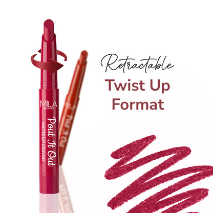 Mila Beauté Pout It Out Long Lasting & Matte Finish Lip Crayon Lipstick - Tiana