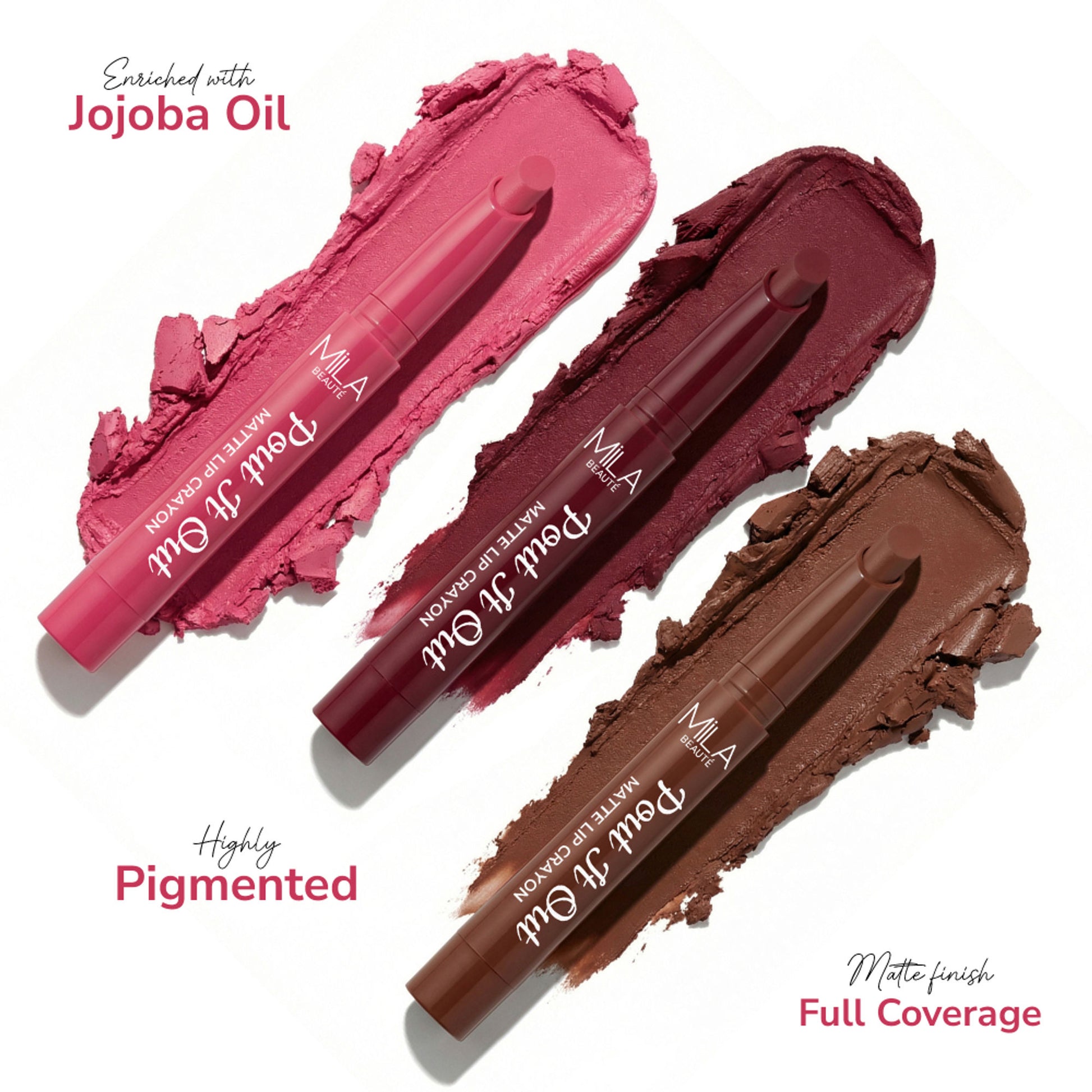 Mila Beauté Pout It Out Long Lasting & Matte Finish Lip Crayon Lipstick - Tiana