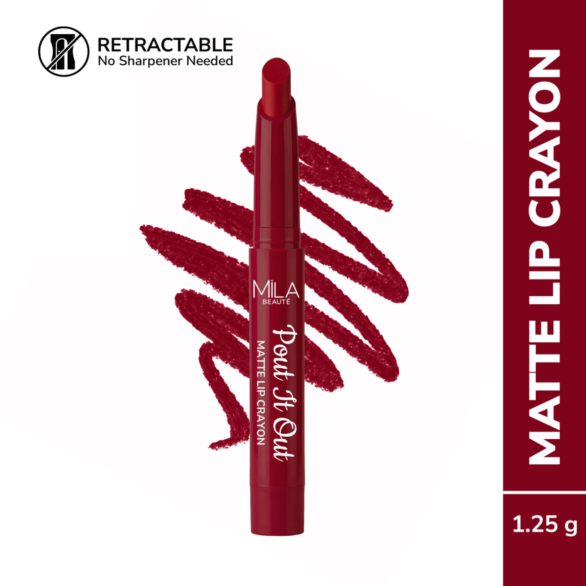 Mila Beauté Pout It Out Long Lasting & Matte Finish Lip Crayon Lipstick - Jessie