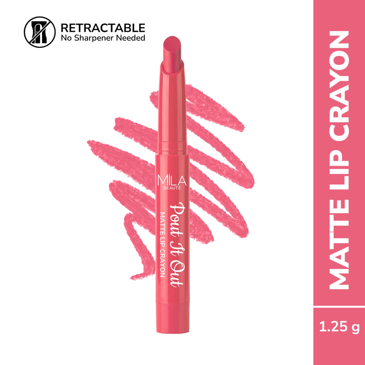 Mila Beauté Pout It Out Long Lasting & Matte Finish Lip Crayon Lipstick - Aurora