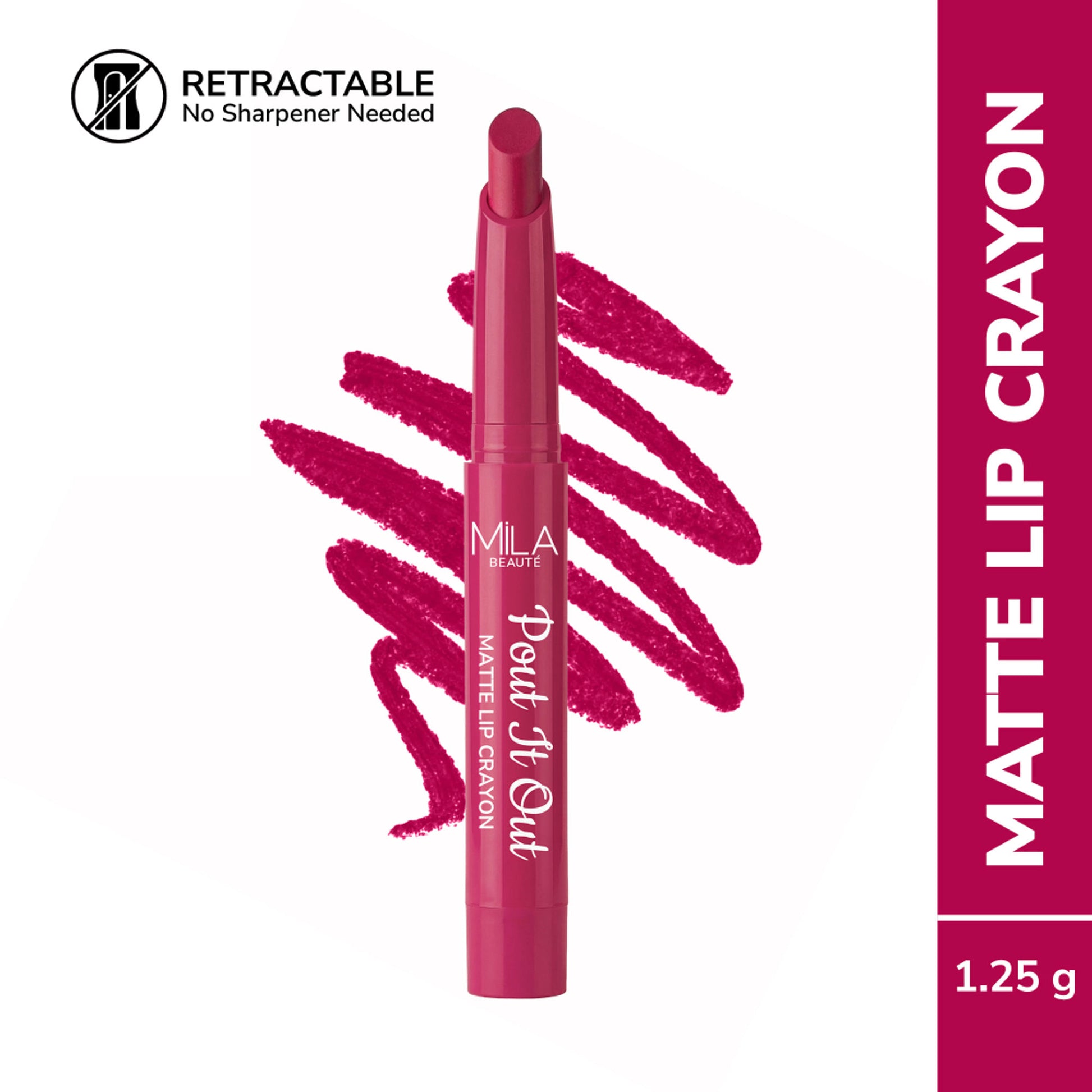 Mila Beauté Pout It Out Long Lasting & Matte Finish Lip Crayon Lipstick - Belle