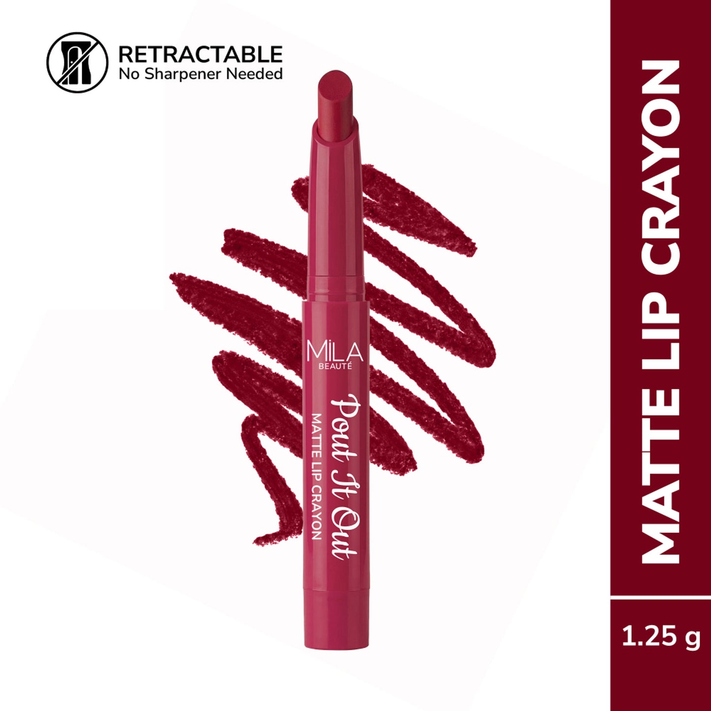 Mila Beauté Pout It Out Long Lasting & Matte Finish Lip Crayon Lipstick - Moana