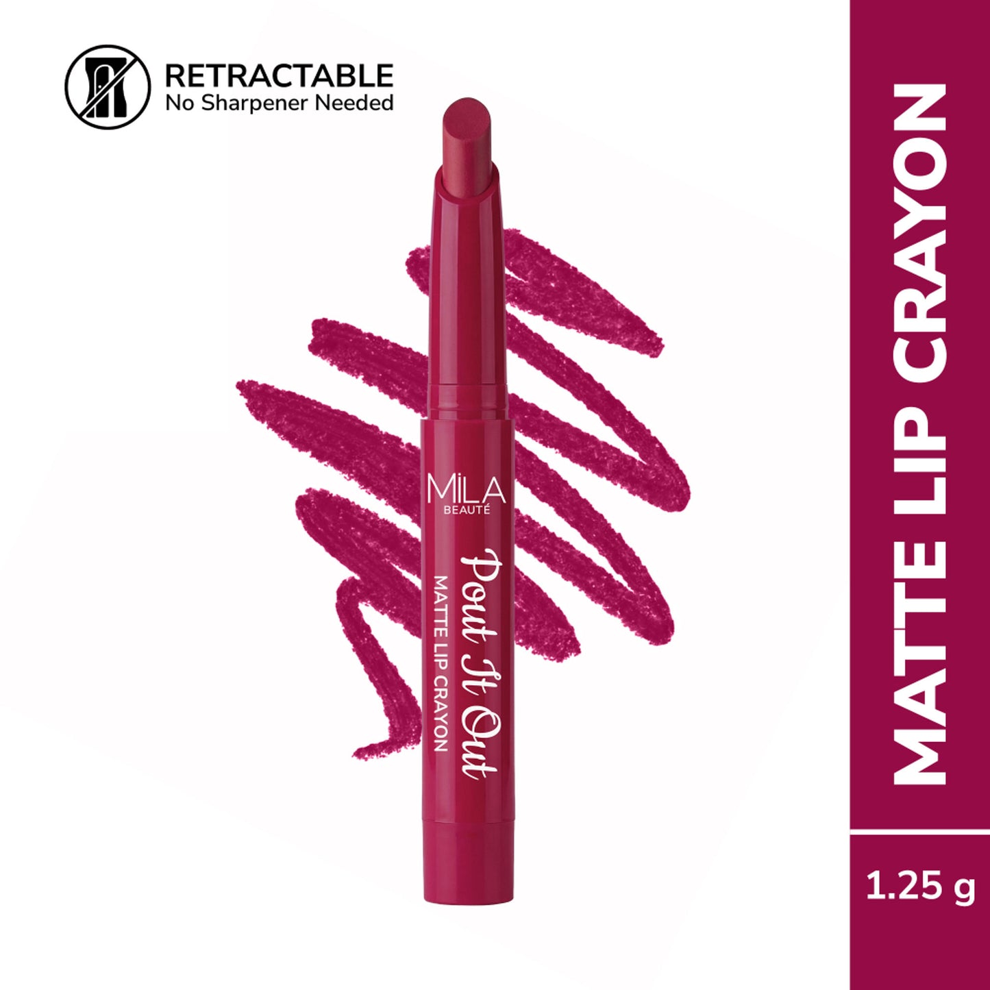 Mila Beauté Pout It Out Long Lasting & Matte Finish Lip Crayon Lipstick - Gamora