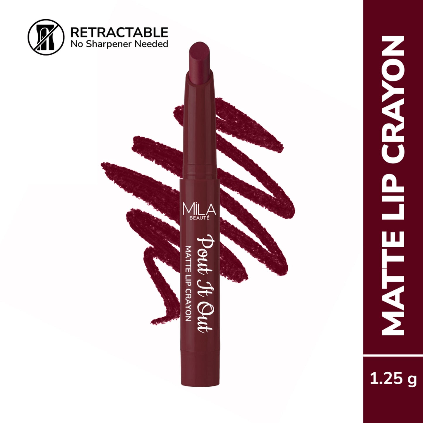Mila Beauté Pout It Out Long Lasting & Matte Finish Lip Crayon Lipstick - Blossom