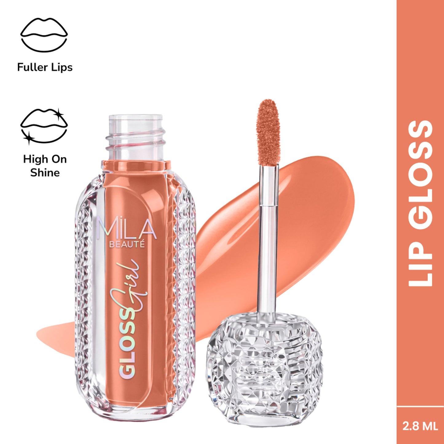 Mila Beauté Gloss Girl Lip Gloss with Fuller-Lip Effect & Extra Hydration - 02 Naked