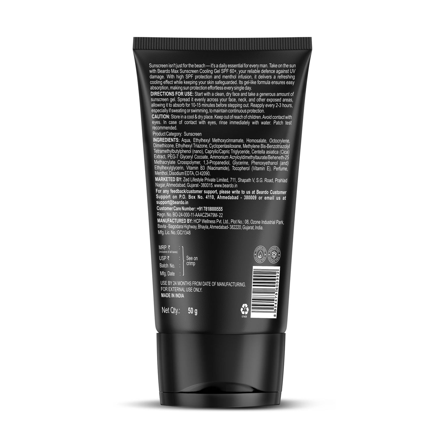 Beardo Max Sunscreen Cooling Gel SPF with SPF 60+ PA++++