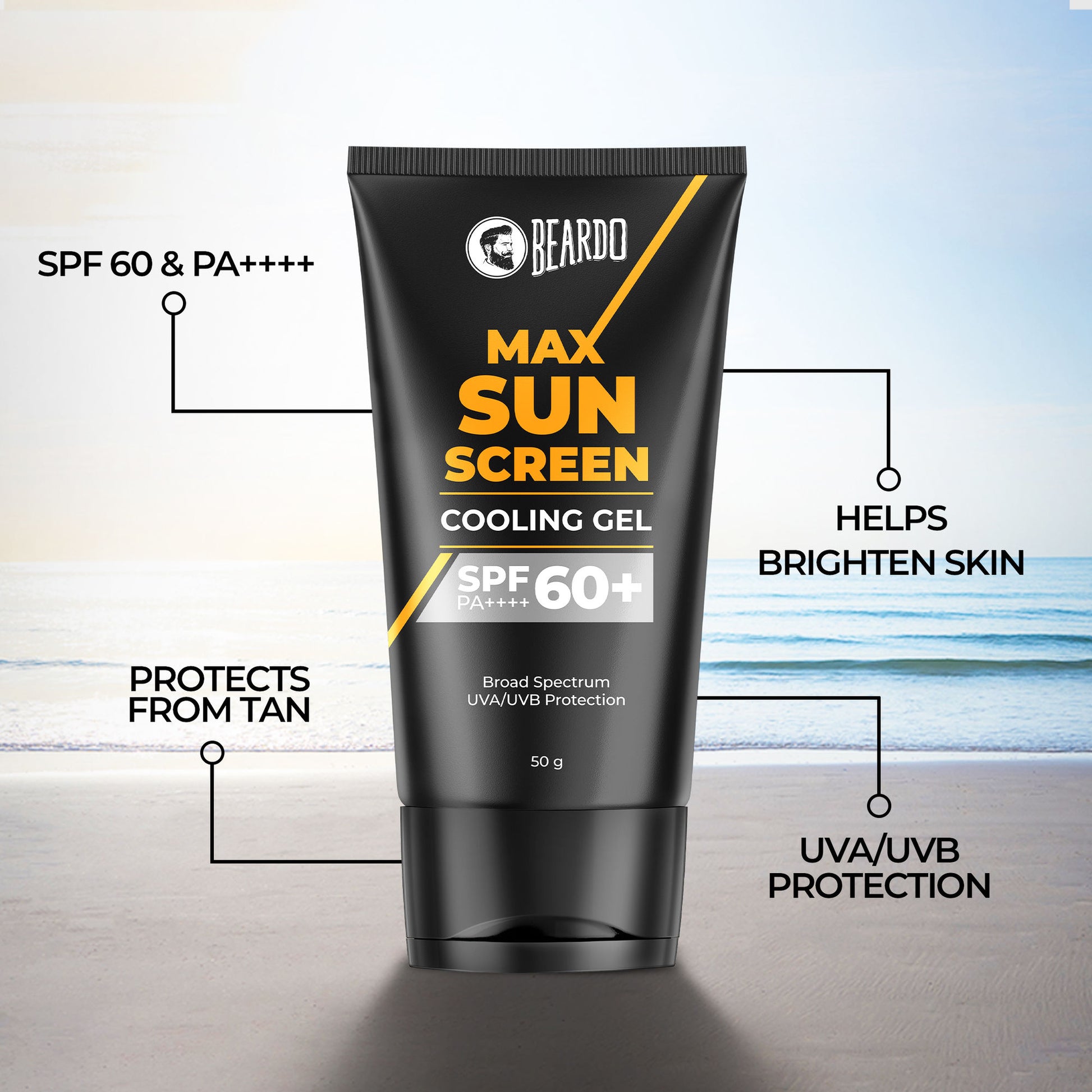 Beardo Max Sunscreen Cooling Gel SPF with SPF 60+ PA++++
