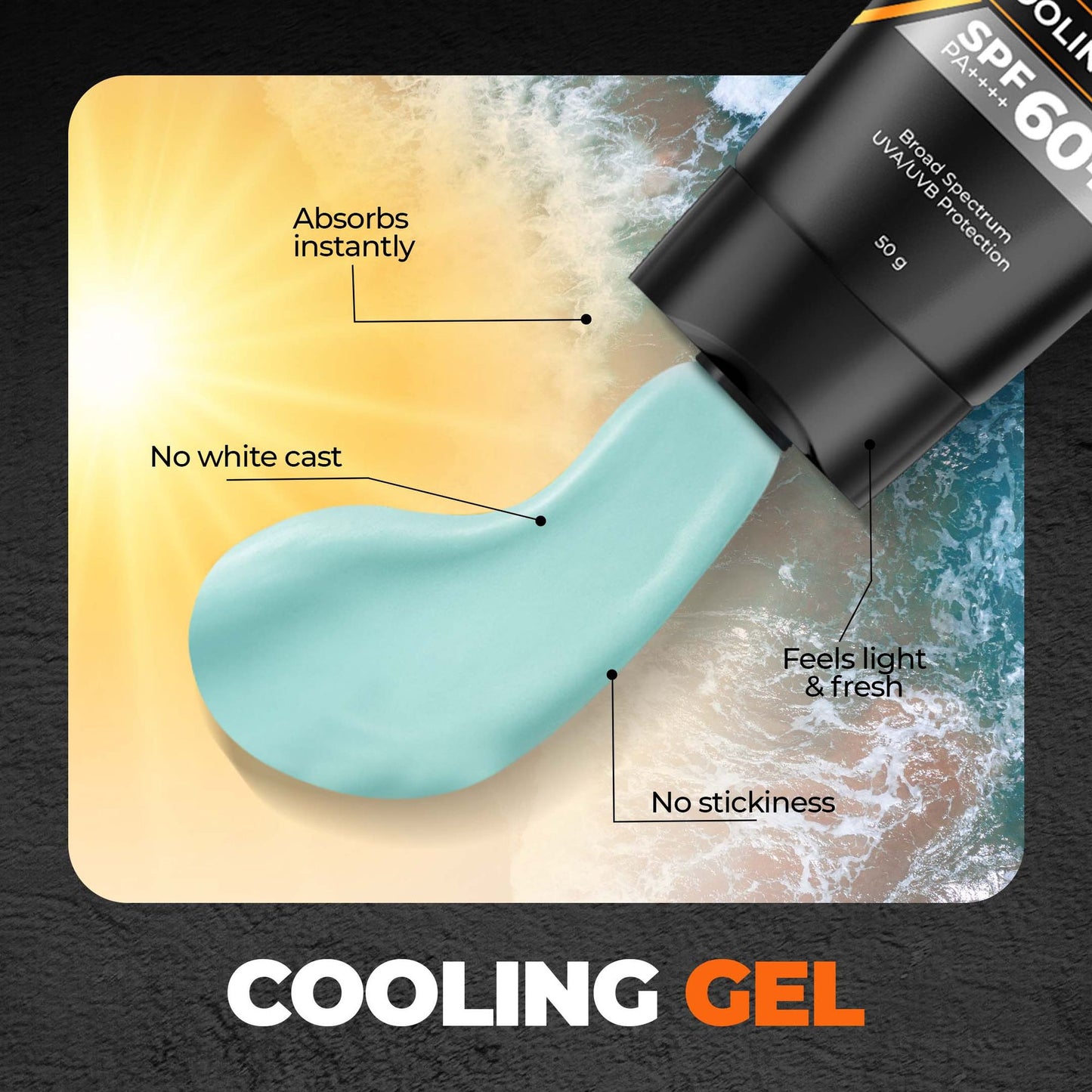 Beardo Max Sunscreen Cooling Gel SPF with SPF 60+ PA++++