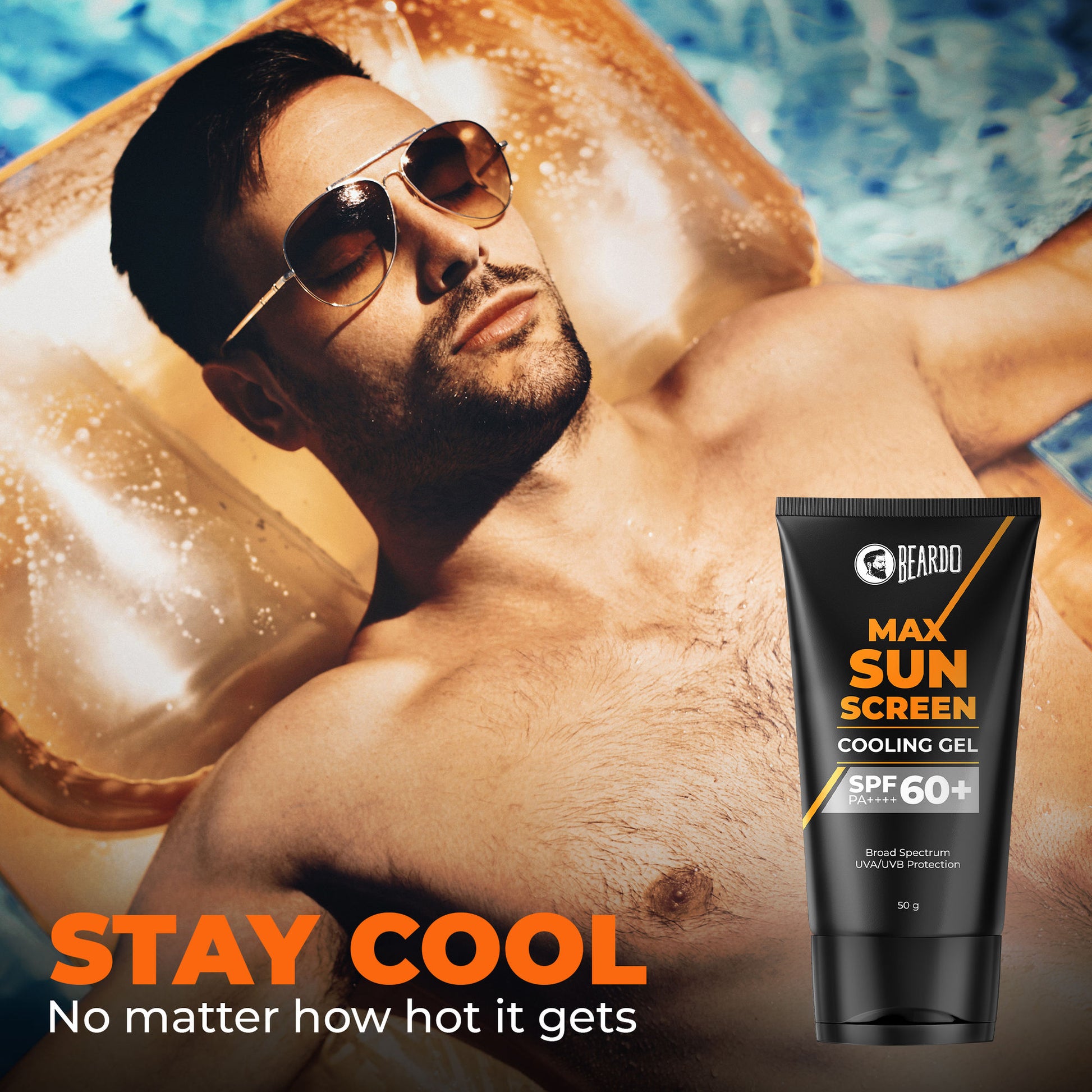 Beardo Max Sunscreen Cooling Gel SPF with SPF 60+ PA++++