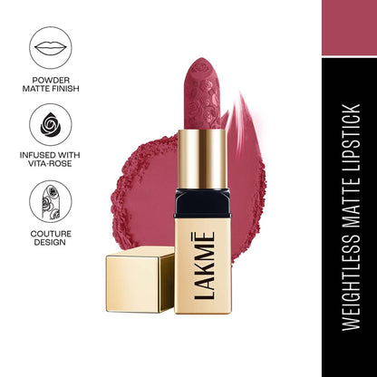 Lakme Rouge Bloom Powder Matte Lipstick - Pink Poppy 202