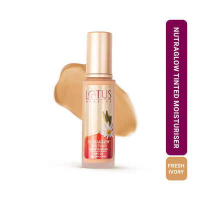 Lotus Make-Up Nutraglow Daily Tinted Full Coverage Moisturiser SPF 25 For All Skin Types-Fresh Ivory - Fresh Ivory