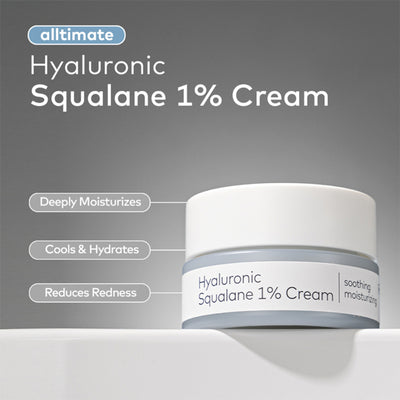The Face Shop Alltimate Hyaluronic Squalane 1% Cream - Korean Day & Night Hydrating Moisturizer