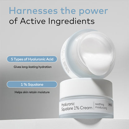 The Face Shop Alltimate Hyaluronic Squalane 1% Cream - Korean Day & Night Hydrating Moisturizer