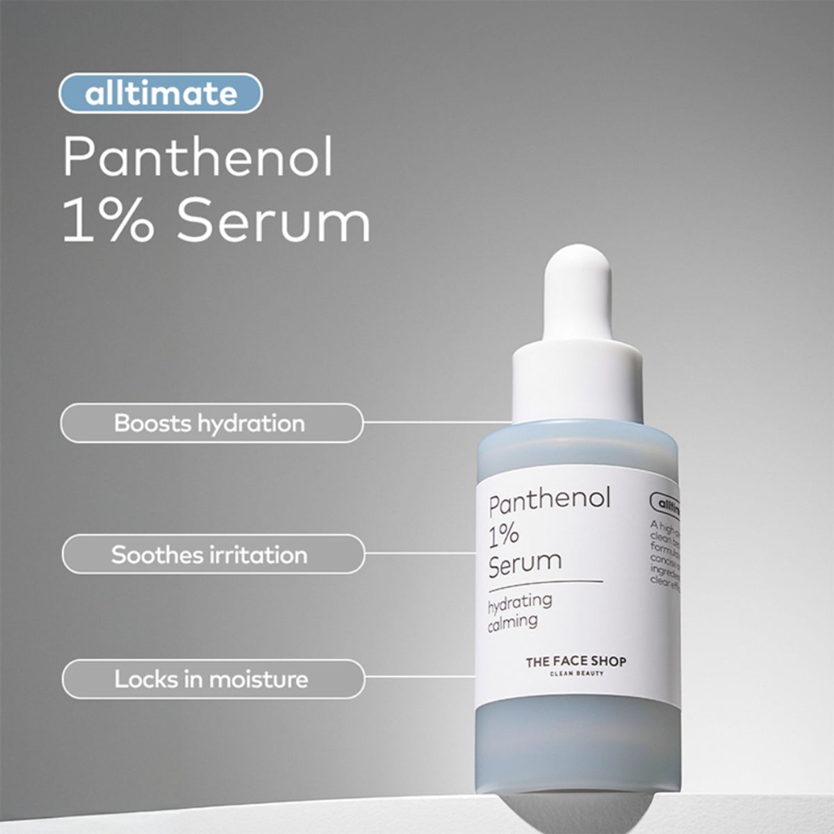 The Face Shop Alltimate Panthenol 1% Korean Serum - Hydrating & Moisturizing with Hyaluronic Acid