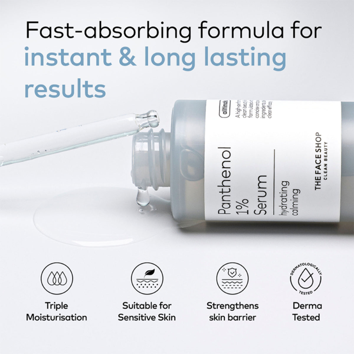 The Face Shop Alltimate Panthenol 1% Korean Serum - Hydrating & Moisturizing with Hyaluronic Acid