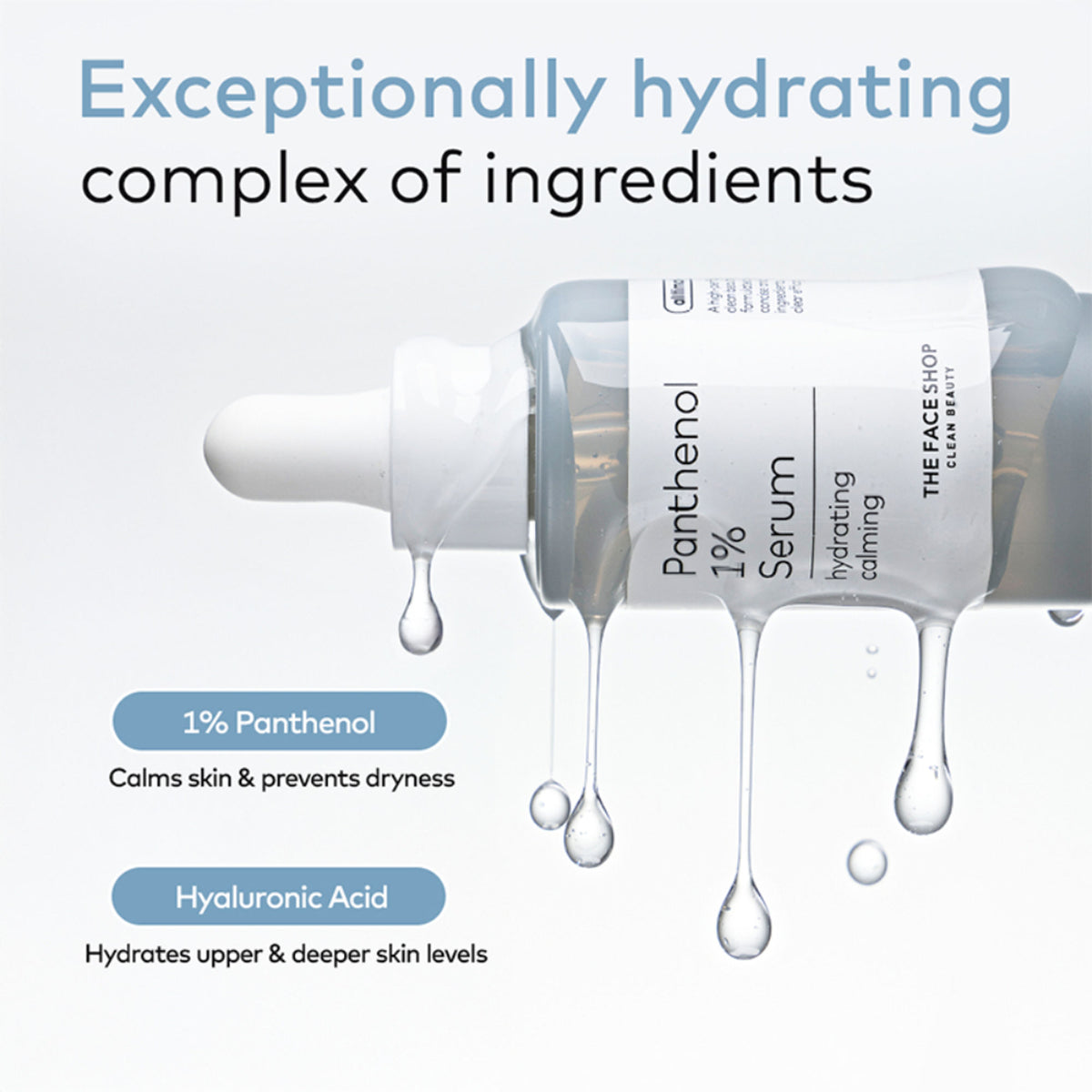 The Face Shop Alltimate Panthenol 1% Korean Serum - Hydrating & Moisturizing with Hyaluronic Acid