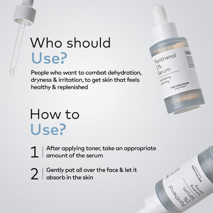 The Face Shop Alltimate Panthenol 1% Korean Serum - Hydrating & Moisturizing with Hyaluronic Acid