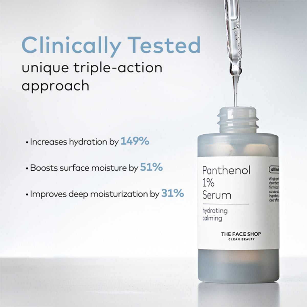 The Face Shop Alltimate Panthenol 1% Korean Serum - Hydrating & Moisturizing with Hyaluronic Acid