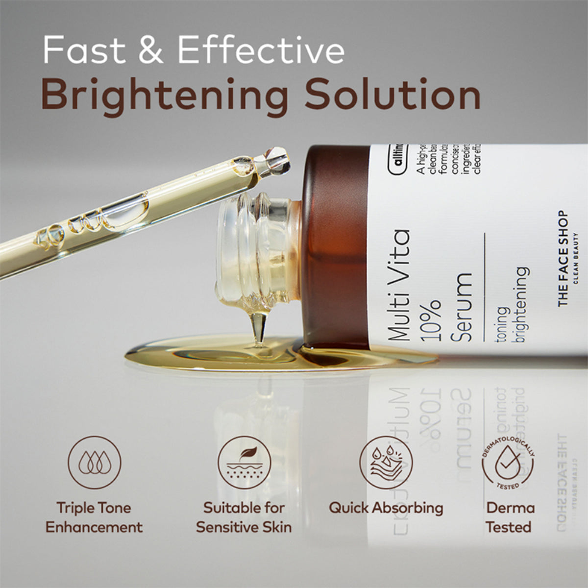The Face Shop Alltimate Multi Vita 10% Serum - Vitamin C Brightening & Illuminating Korean Skincare