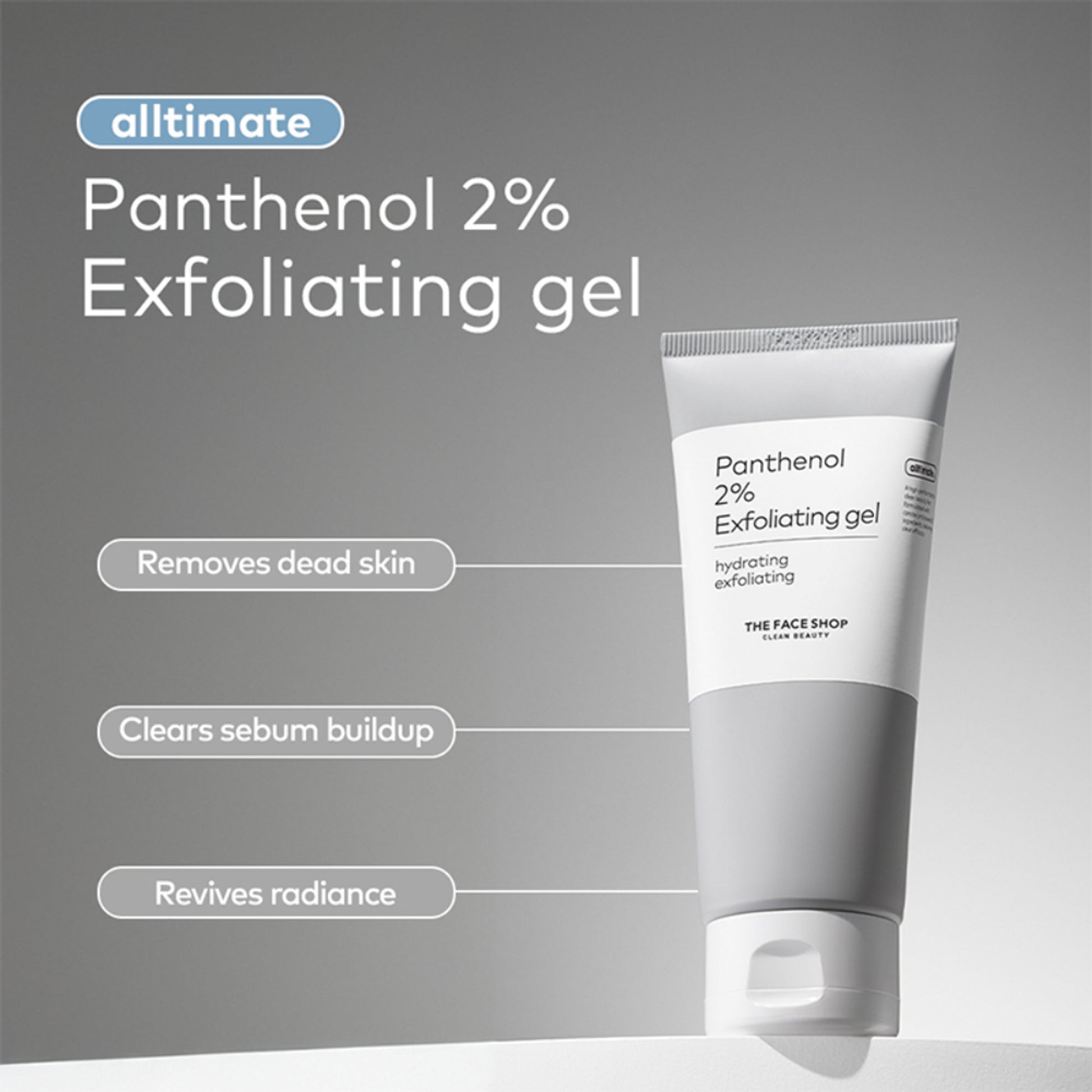 The Face Shop Alltimate Panthenol 2% Exfoliating Gel -Korean Cleansing Scrub with AHA, BHA, LHA, PHA