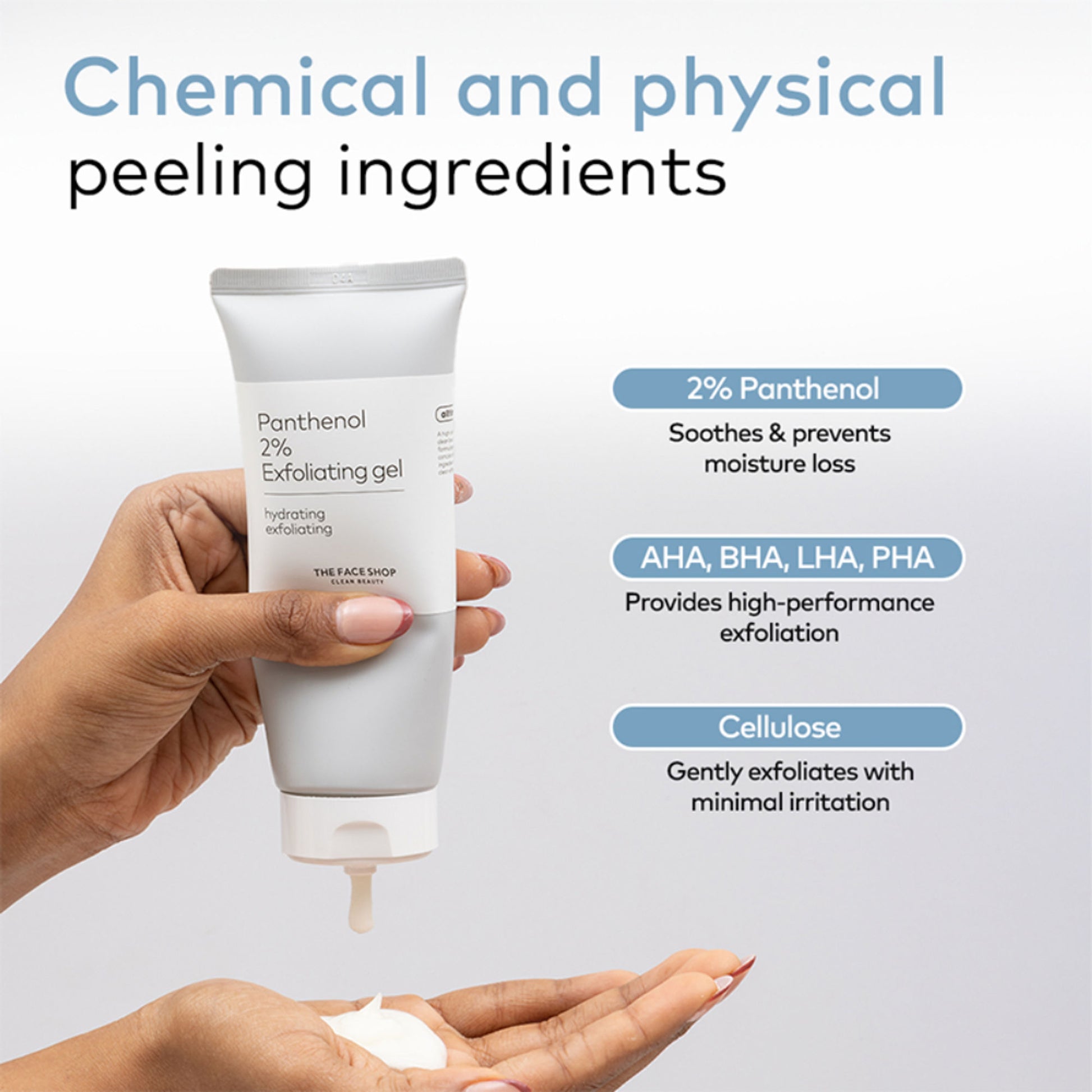 The Face Shop Alltimate Panthenol 2% Exfoliating Gel -Korean Cleansing Scrub with AHA, BHA, LHA, PHA