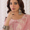 Dhiyona IE Floral Embroidered Thread Work Straight Kurta With Trouser And Dupatta