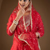 Dhiyona IE Floral Embroidered Sequinnce Work Kurta With Trousers & Dupatta