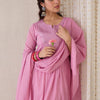 Dhiyona IE Women Yoke Design Embroidered Cotton Kurta with Trousers & Dupatta